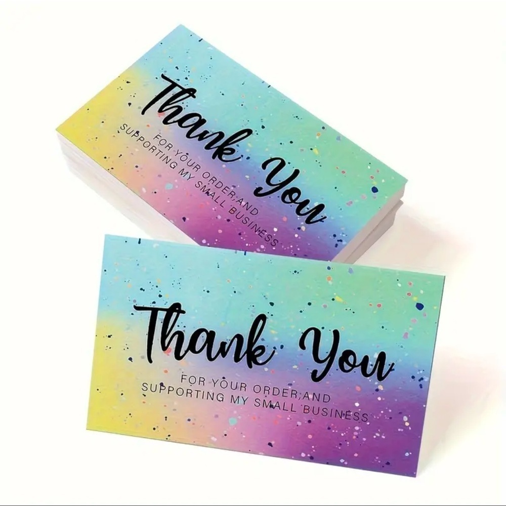 50 piece Rainbow Thank You Business Cards NEW